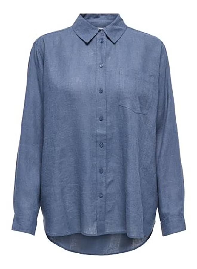 Onlbruxelles L/S Lin Bl Shirt Pnt Noos