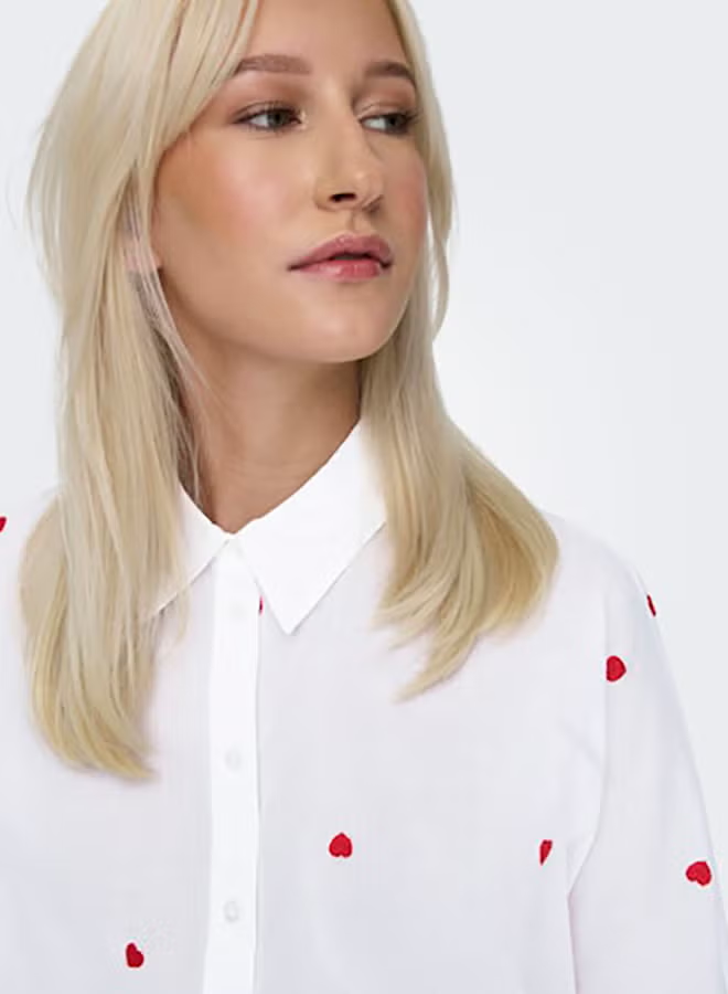 ONLY Womens New Lina Grace Longsleeve Embroided Shirt