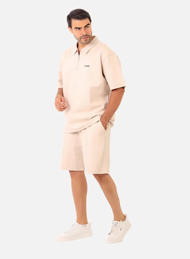 Printed Beige Cotton Men Set  - BrownSize-M-L-XL-2XL-3XL