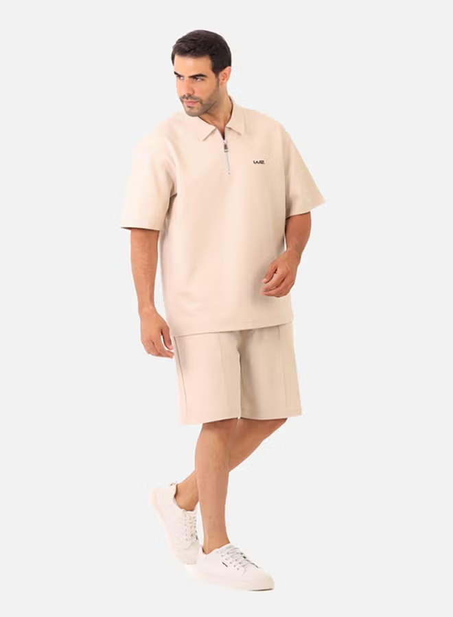 Printed Beige Cotton Men Set  - BrownSize-M-L-XL-2XL-3XL