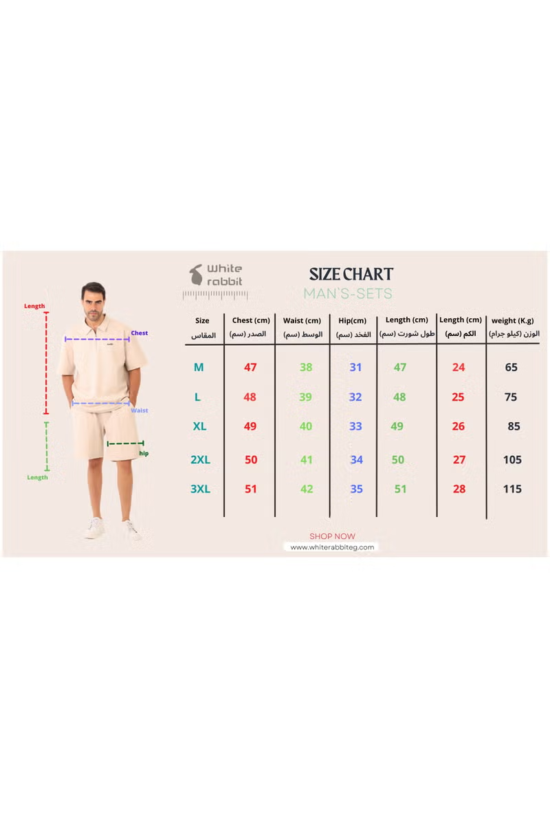 Printed Beige Cotton Men Set  - BrownSize-M-L-XL-2XL-3XL