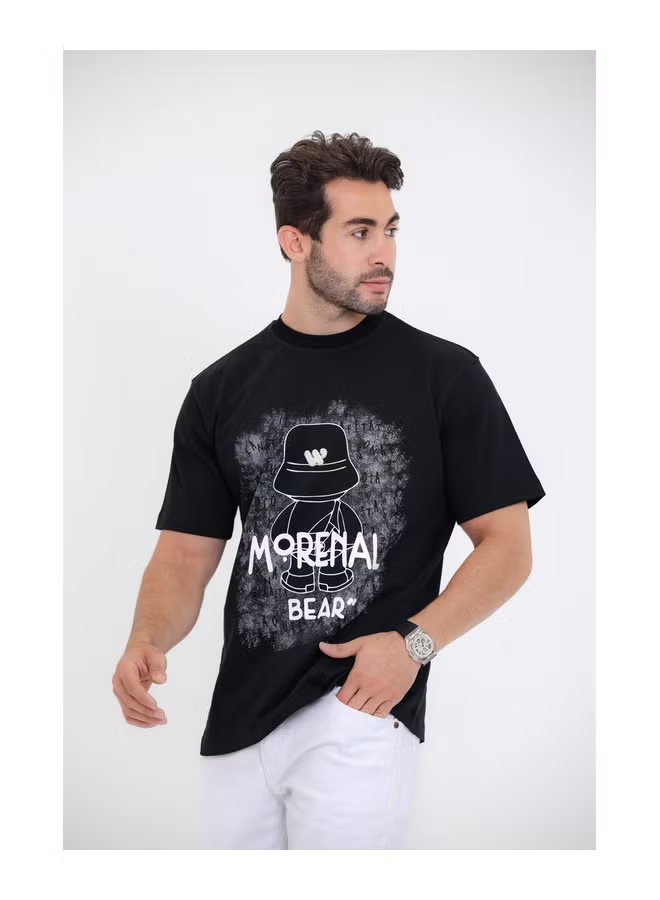 "Morenal Bear" Printed black T-Shirt