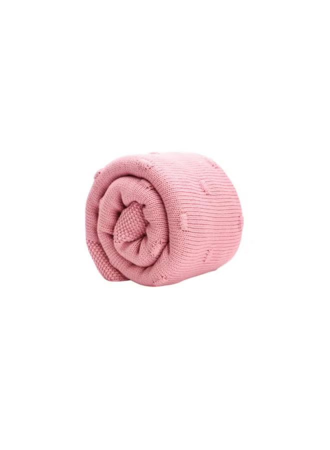 Pink Knitted Blanket Baby Blanket Knitted with Knot; We Take Pride in Creating Beautifully Designed Products with Gorgeous Colours and Patterns That Both Parents and Children Will Love.