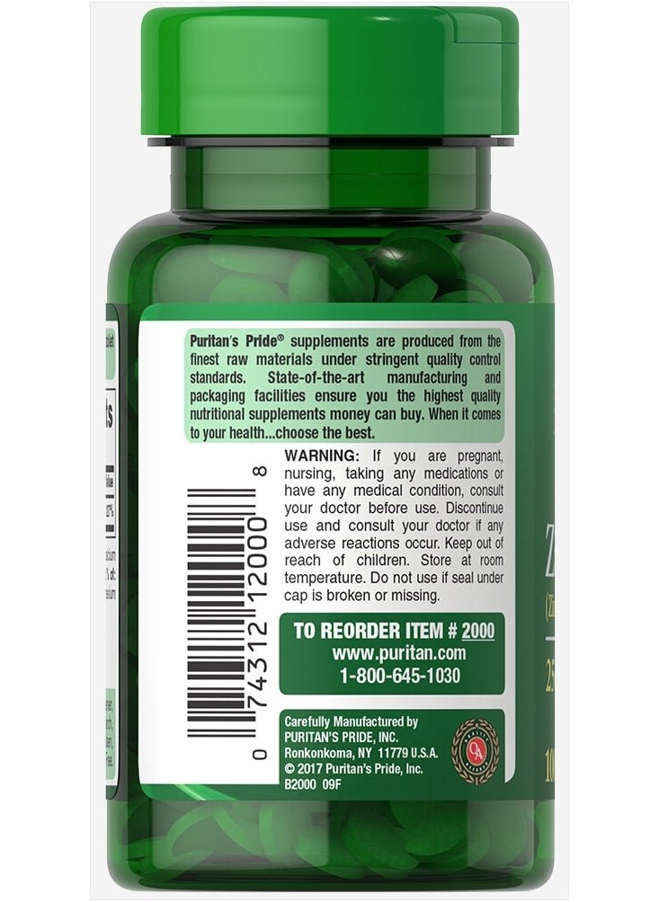 Zinc 25 mg 100 Tablets